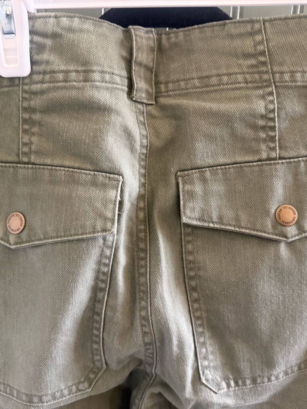 Universal Thread Olive Utility Pants with Branded Button - Picture 3 of 4